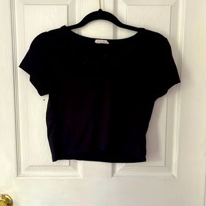 Olivia Rae womens black crop top- size small